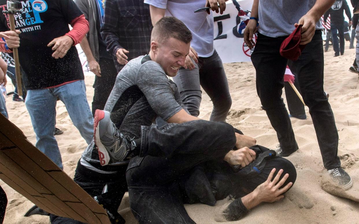 Trump supporters clashed with ant-Trump supporters in Huntington Beach - The Orange County Register