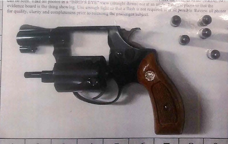 This loaded handgun was detected by TSA officers in a passenger’s carry-on bag at Jackson-Medgar Wiley Evers International Airport on Jan. 28.