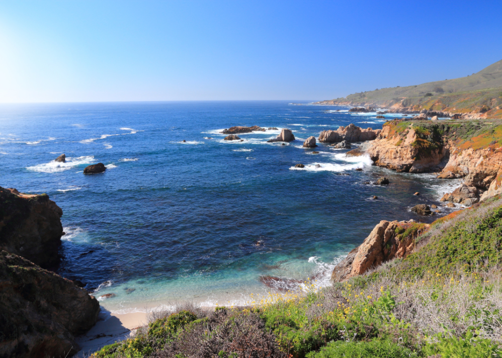 A beach during springtime in Monterey County, California.