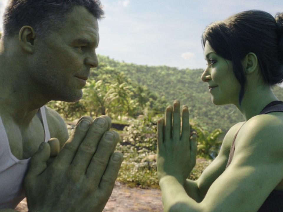 Mark Ruffalo and Tatiana Maslany in ‘She Hulk' (Marvel Studios)