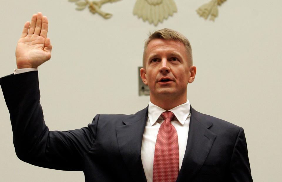 <a href="https://www.huffpost.com/news/topic/erik-prince" target="_blank" rel="noopener noreferrer">Erik Prince</a>&nbsp;now claims he testified that&nbsp;<a href="https://www.huffpost.com/news/topic/donald-trump-jr" target="_blank" rel="noopener noreferrer">Donald Trump Jr.</a>, White House aide Stephen Miller and an emissary representing <a href="https://www.huffpost.com/topic/saudi-arabia" target="_blank" rel="noopener noreferrer">Saudi Arabia</a> and the <a href="https://www.huffpost.com/news/topic/united-arab-emirates" target="_blank" rel="noopener noreferrer">United Arab Emirates</a>&nbsp;met to discuss &ldquo;<a href="https://www.huffpost.com/topic/iran" target="_blank" rel="noopener noreferrer">Iran </a>policy&rdquo; three months before the election. (Photo: ASSOCIATED PRESS)