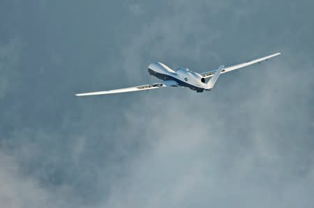 The MQ-4C Triton unmanned aircraft system completes its inaugural cross-country ferry flight at Naval Air Station Patuxent River