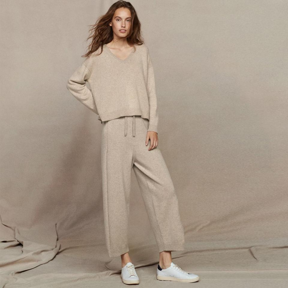 Poetry KNITTED TROUSERS Recycled cashmere - FAWN