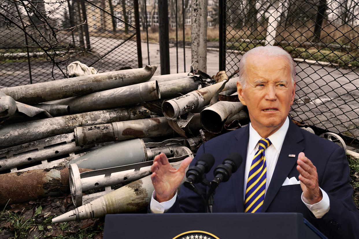 Joe Biden cluster munitions Photo illustration by Salon/Getty Images