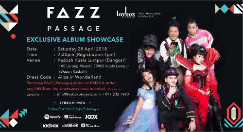 Malaysian local indie band, FAZZ, will be having an exclusive album showcase this weekend