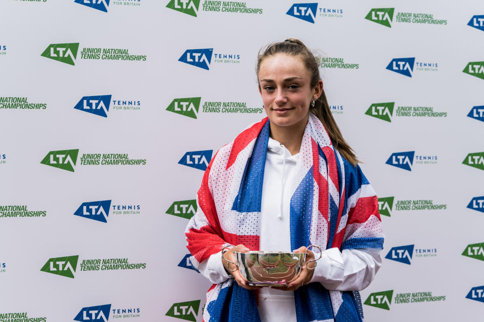 Isabelle Lacy won the U18 Girls' Singles crown at the LTA Junior National Champions (Getty Images/Kane Smith/LTA)