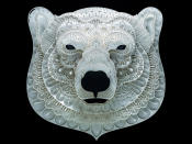 <p>Intricate paper cut out of a polar bear. (Photo: Patrick Cabral/Caters News </p>