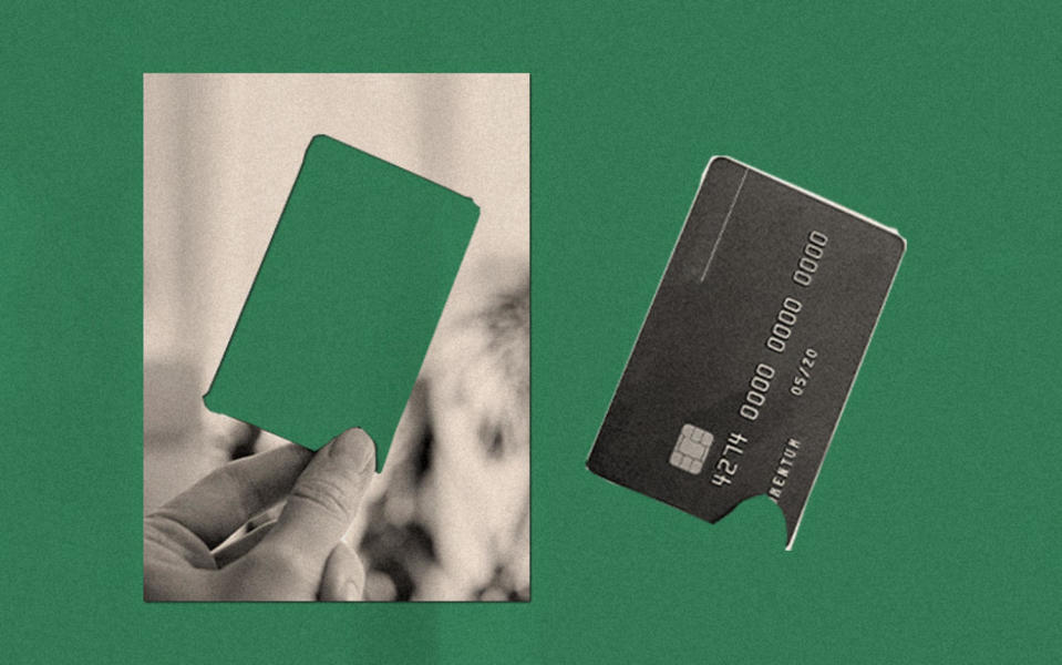 Collage cutout of a credit card