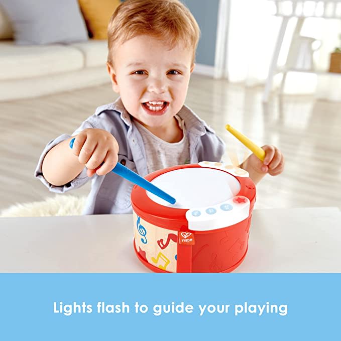 Hape E0620 Learn with Lights Drum Musical Toy (3 Pieces). (Photo: Amazon SG)