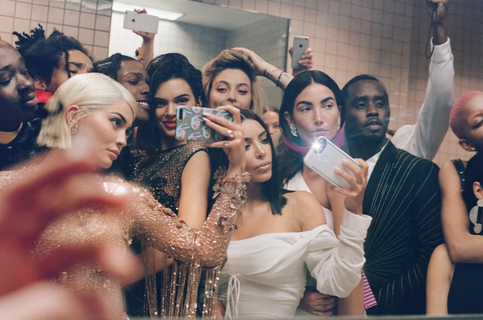 Kylie Jenner, Luka Sabbat, A$AP Rocky, Kendall Jenner, Paris Jackson, Kim Kardashian West, Lily Aldridge, Diddy, and more assemble for a bathroom mirror selfie at the 2017 Met gala.