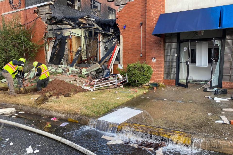 Image: Workers at the scene of a fire in Englewood, N.J., on Dec. 2, 2020. (Mayor Michael Wildes)