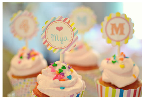 Rainbow Birthday Cupcakes