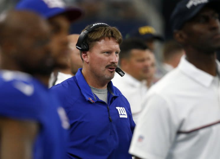 Ben McAdoo was caught illegally using a walkie talkie against the Cowboys. (AP)