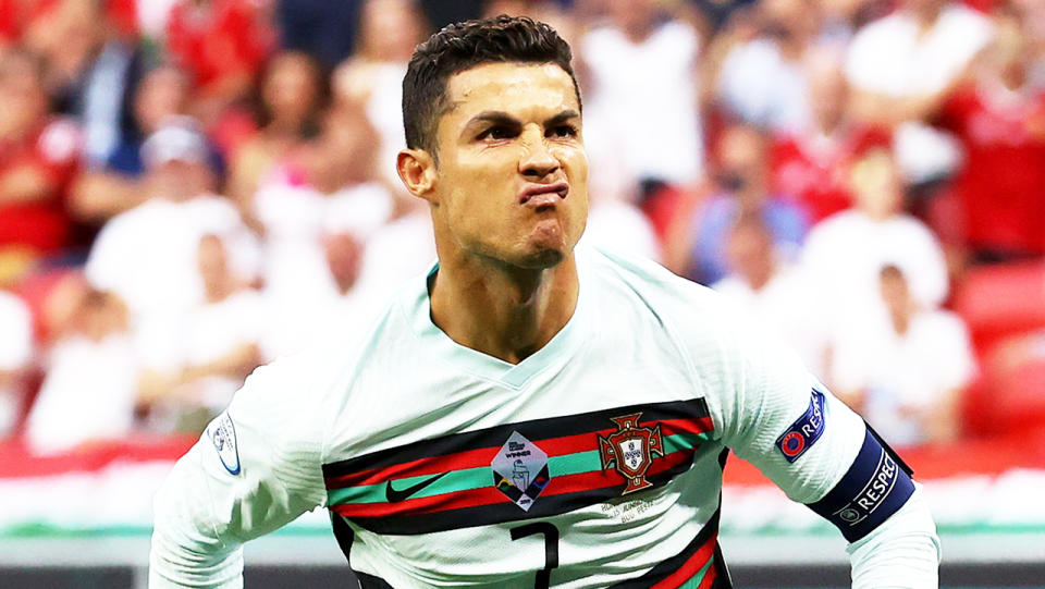 Cristiano Ronaldo (pictured) celebrating a goal against against Hungary at the Euro 2020 tournament.