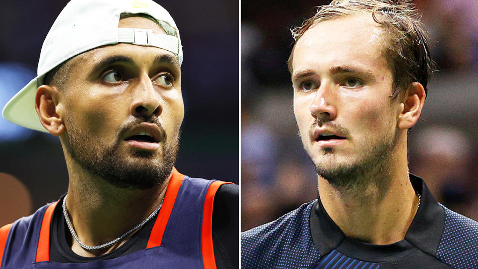 Nick Kyrgios and Daniil Medvedev, pictured here in action at the US Open.