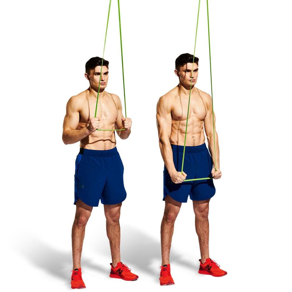 3A: Banded Pull Down: 3 Sets of 10-12 Reps