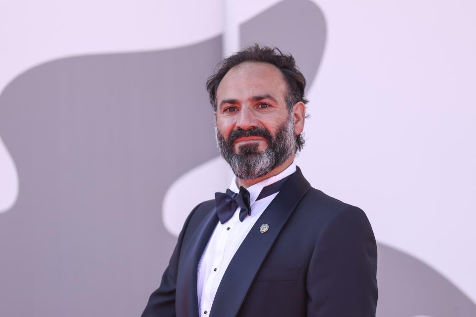 Jalal Altawil poses for photographers upon arrival for the premiere of the film 'Green Border' during the 80th edition of the Venice Film Festival in Venice, Italy, on Tuesday, Sept. 5, 2023. (Photo by Vianney Le Caer/Invision/AP)