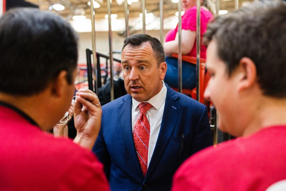 Utah Congressional 2nd District candidate Greg Hughes speaks to supporters during the Utah Republican Party’s special election at Delta High School in Delta on June 24, 2023. | Ryan Sun, Deseret News