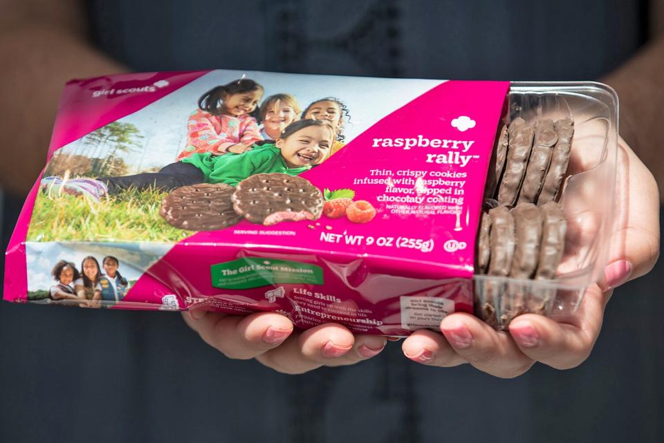 The first shoe to drop: Girl Scouts announced the new Raspberry Rally cookie in Orlando, Florida, on Aug. 16, 2022