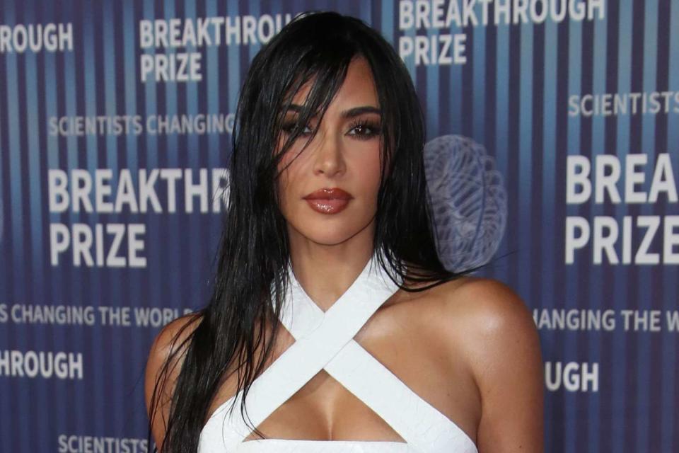 <p>Matt Baron/BEI/Shutterstock </p> Kim Kardashian at the Breakthrough Prize Ceremony in Los Angeles
