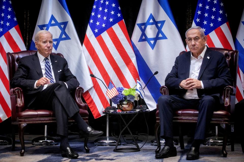 Last week, Mr Biden told Netanyahu that future US policy towards Israel will be determined by whether its government takes action to protect aid workers and civilians in Gaza (via REUTERS)