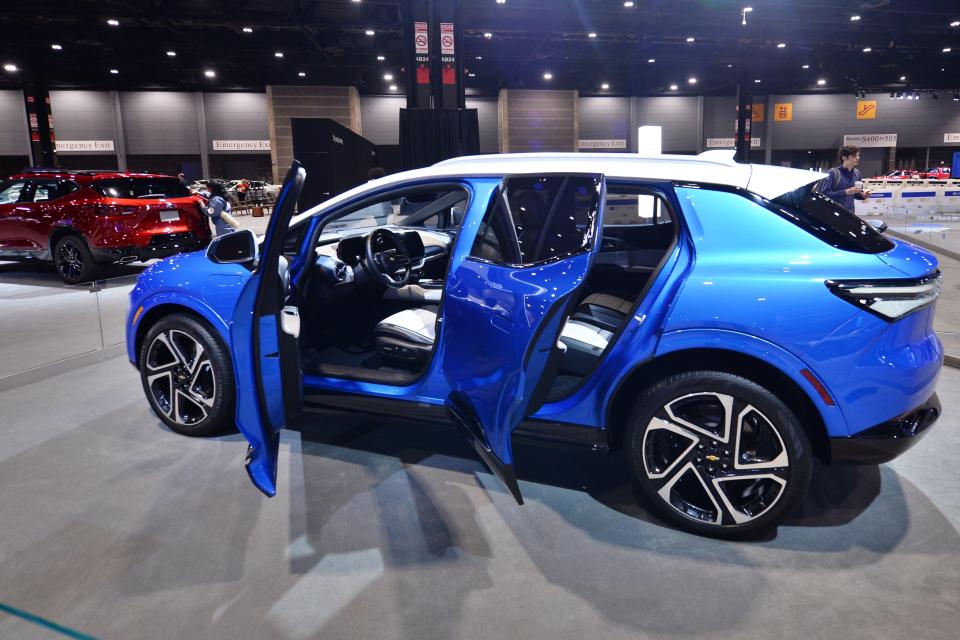 CHICAGO ,ILLINOIS, UNITED STATES - FEBRUARY 8: Chevrolet shows off the new model Chevrolet Equinox EV during the Chicago Auto Show at McCormick Place convention center in Chicago, Illinois on February 8, 2024.The show will be open to the public on February 10 and run through February 19. (Photo by Jacek Boczarski/Anadolu via Getty Images)