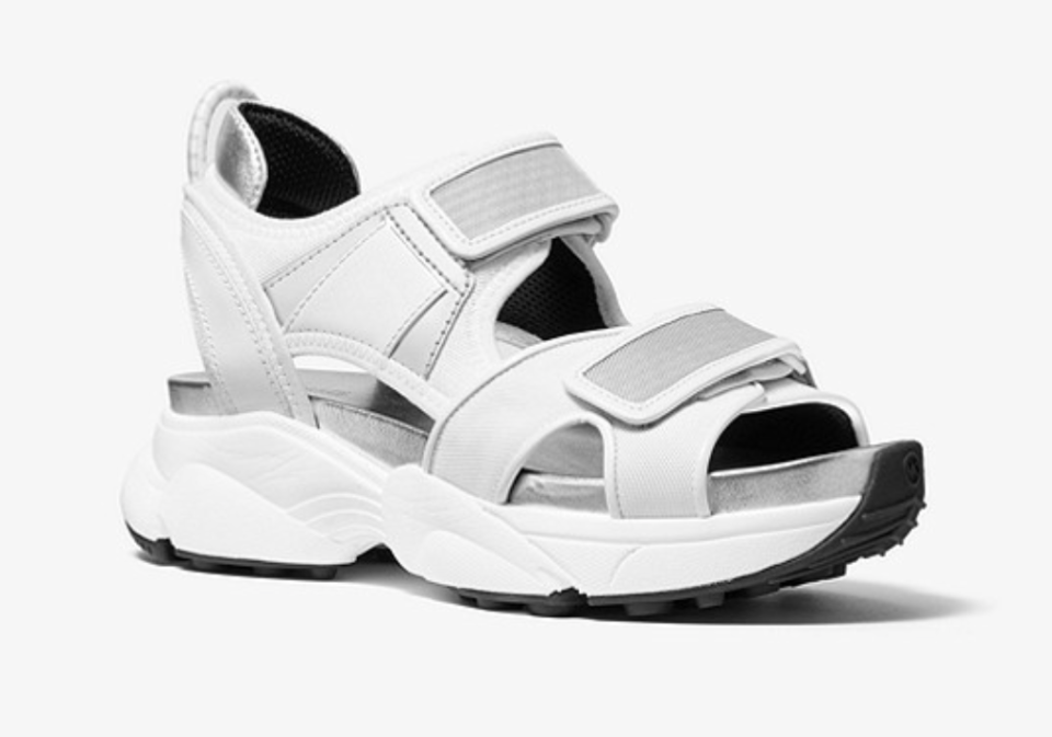 Michael Kors Harvey Canvas and Mesh Sport Sandal in Optic White