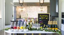 <p>Use a chalkboard, poster paper, or canvas to craft a pretty mimosa bar directions board. Here's what to put on it: 1) Pour the bubbly, 2) Splash with juice, and 3) Garnish with fruit. Easy!</p><p>See more at <a href="https://carriecolbert.com/how-to-create-an-easy-at-home-diy-mimosa-bar/" rel="nofollow noopener" target="_blank" data-ylk="slk:Carrie Colbert;elm:context_link;itc:0;sec:content-canvas" class="link ">Carrie Colbert</a>.</p>