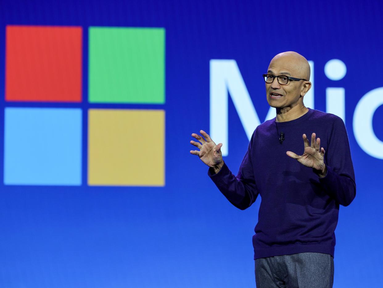 Microsoft CEO Satya Nadella at CES 2024 in Las Vegas