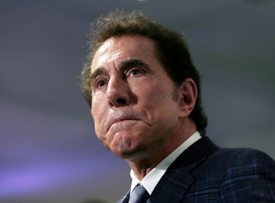 FILE - This March 15, 2016, file photo, shows casino mogul Steve Wynn at a news conference in Medford, Mass. A federal judge on Wednesday, Aug. 4, 2021, in Nevada has revived elements of a securities fraud lawsuit seeking class-action status for allegations that executives at Wynn Resorts Ltd. knew about, but disregarded, reports of sexual harassment and misconduct against company founder Steve Wynn. (AP Photo/Charles Krupa, File)