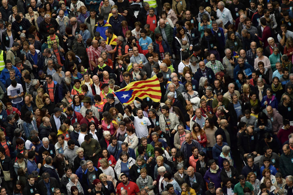 Catalan nationalists protest in Barcelona