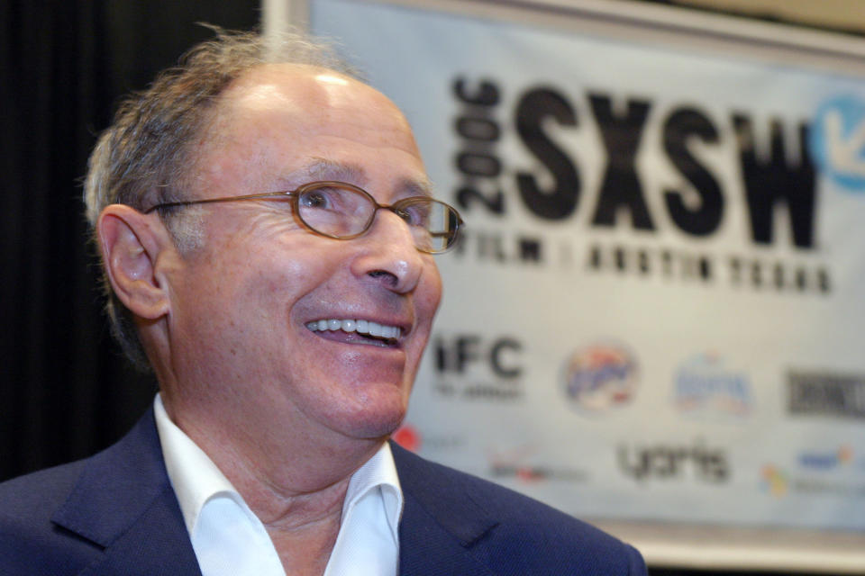 Variety editor Peter Bart gives an interview before an audience at the South by Southwest Film Festival in Austin, Texas, Saturday, March 11, 2006. (AP Photo/Jack Plunkett)