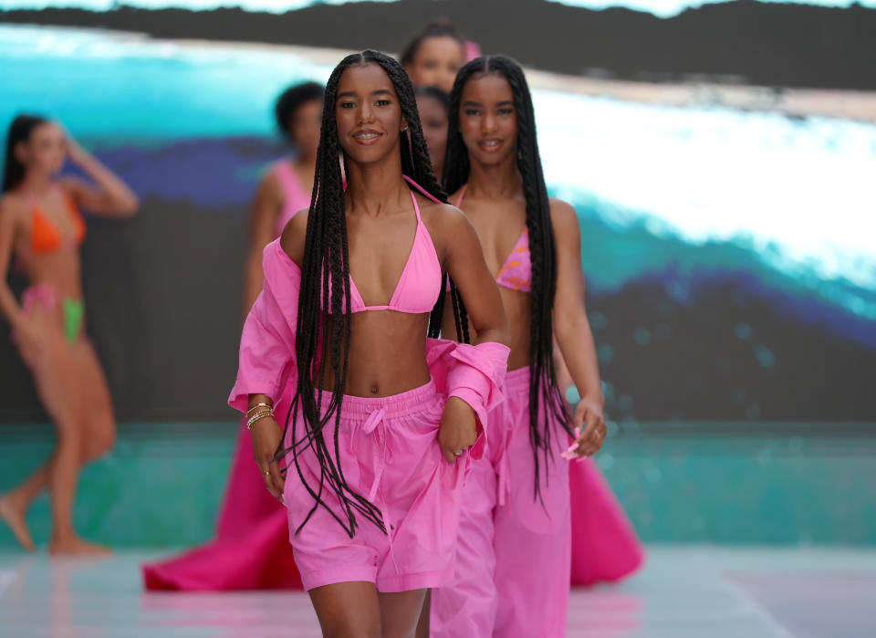 MIAMI BEACH, FLORIDA - JULY 06: Models walk the runway for Liberty & Justice at Miami Swim Week – The Shows at SLS South Beach on July 06, 2023 in Miami Beach, Florida. (Photo by Thomas Concordia/Getty Images for Miami Swim Week – The Shows)