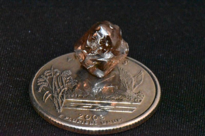 French tourist Julien Navas discovered a 4.76-carat brown diamond at Crater of Diamonds State Park in Arkansas. Photo courtesy of Arkansas State Parks