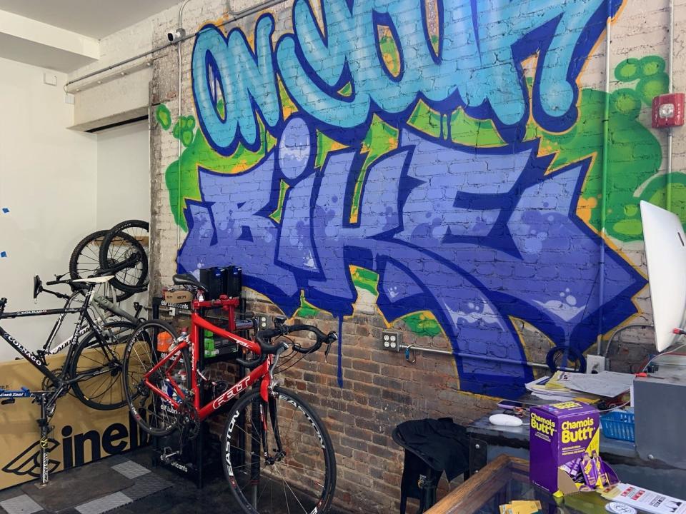 On Your Bike, a new business in downtown Marshall, operates as a bike shop and a cafe.