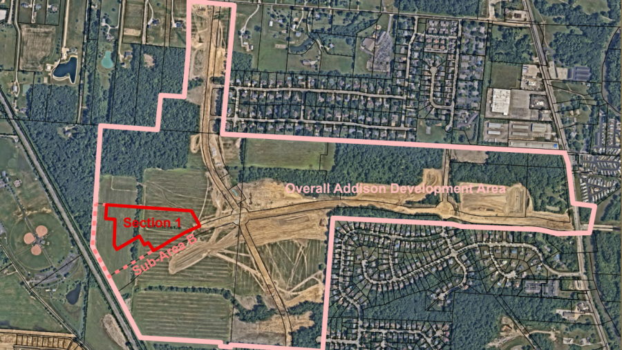 Addison Properties’ 76 townhomes will sit within “Section 1” of the 273-acre Addison Farms development. (Courtesy Photo/Delaware Planning Commission)