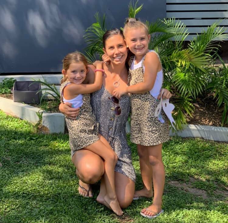 Hannah Clarke pictured with her daughters Aaliyah, 6, and Laianah, 4.