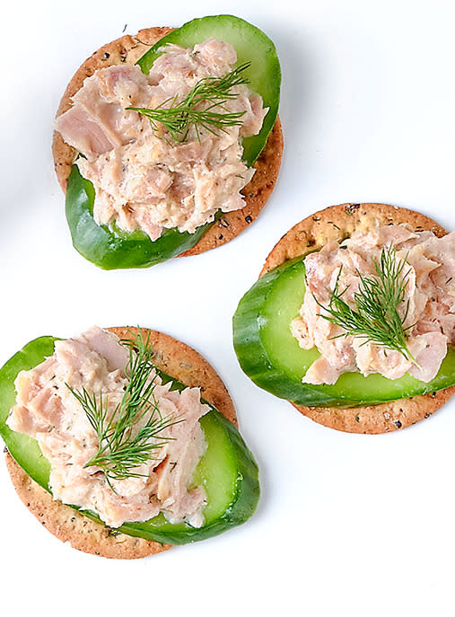 Tuna salad cucumber stackers