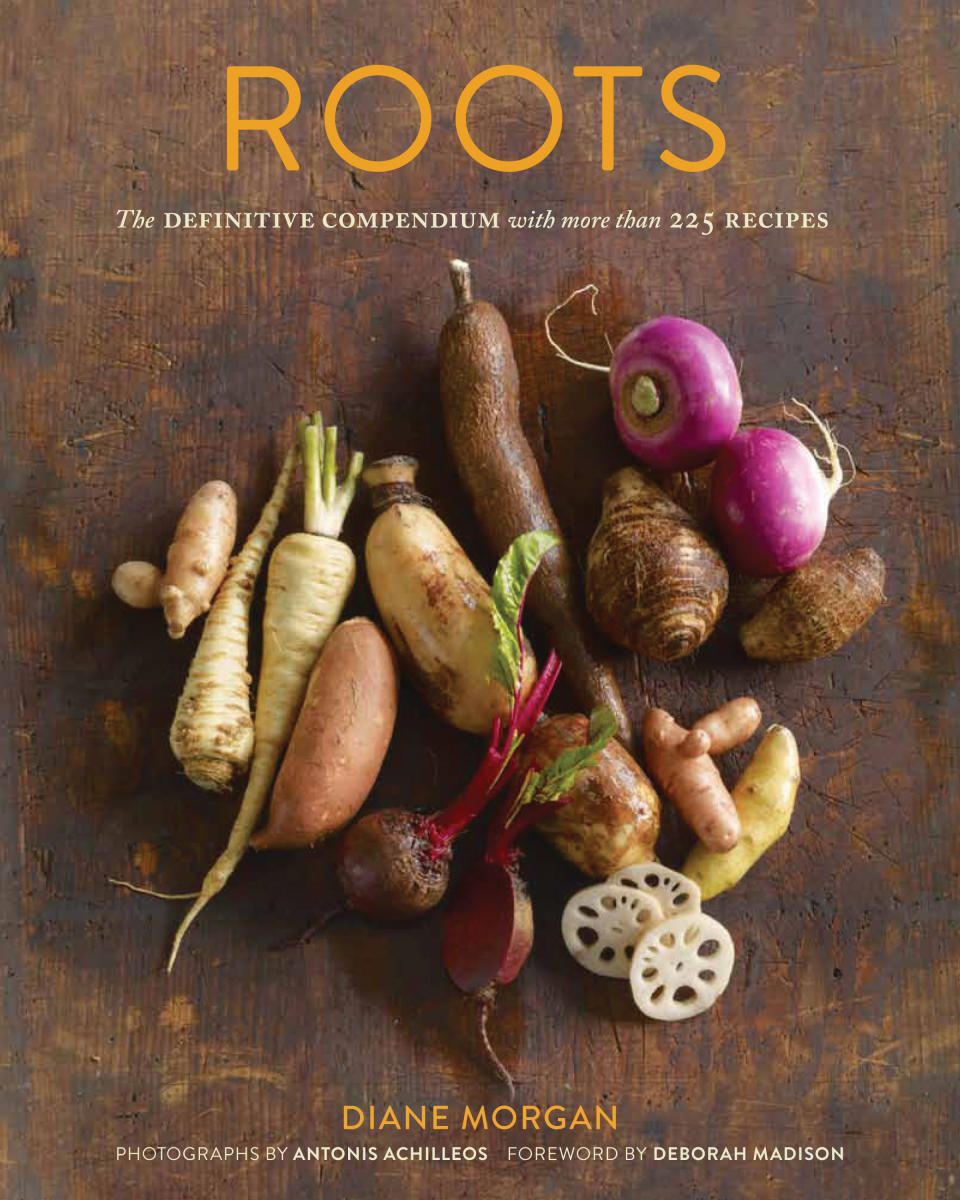 This undated publicity photo provided by Chronicle Books shows the cover of Deborah Morgan's cookbook, "Roots: The Definitive Compendium with More than 225 Recipes," published by Chronicle Books (2012). (AP Photo/Chronicle Books, Antonis Achilleos)