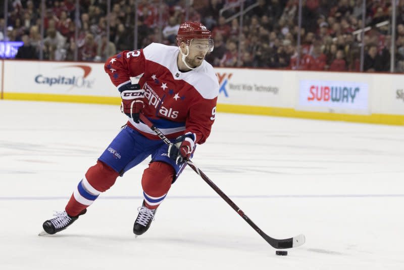 Forward Evgeny Kuznetsov spent the first 11 seasons of his career with the Washington Capitals. File Photo by Alex Edelman/UPI