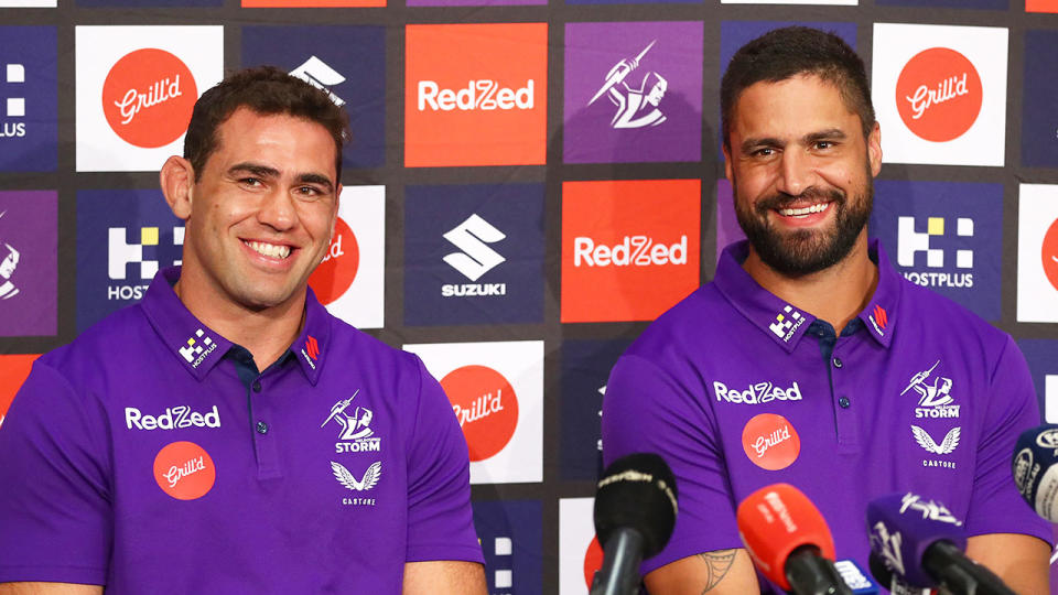 Pictured here, Melbourne Storm co-captains Jesse Bromwich and Dale Finucane.