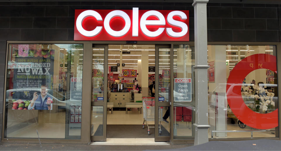 Front of a Coles store.