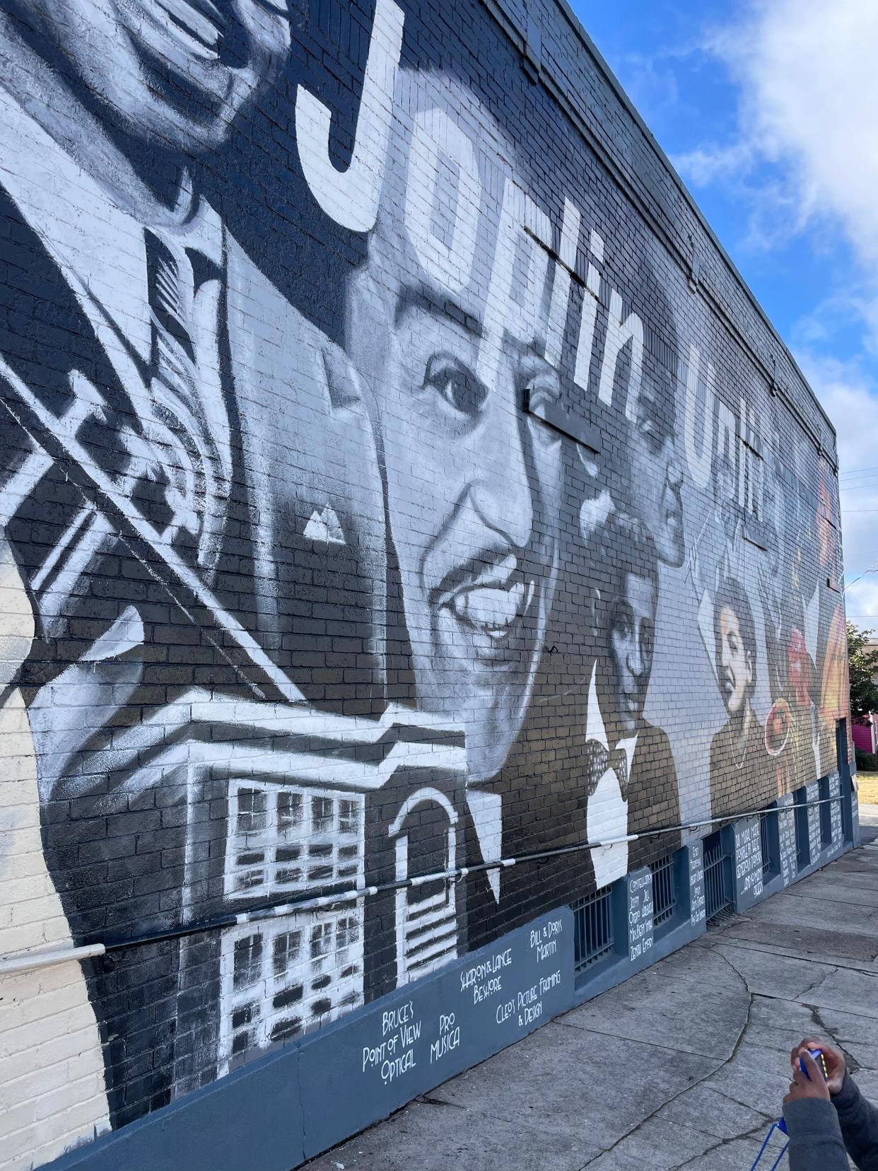 Several murals in downtown Joplin, Missouri bear the image and words of the great poet Langston Hughes.