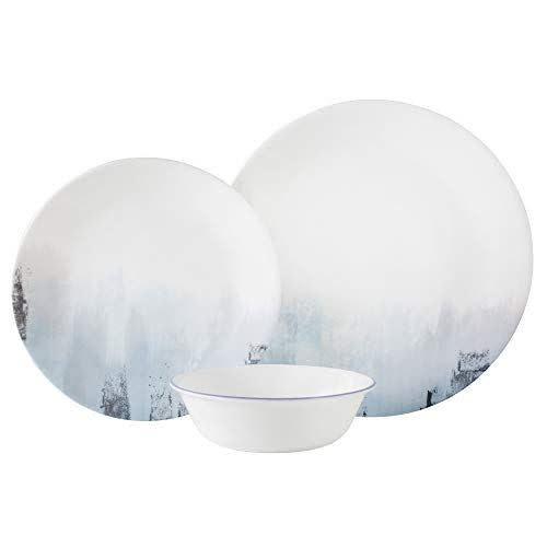 4) Corelle Tranquil Reflection 12-Piece Dinnerware Set