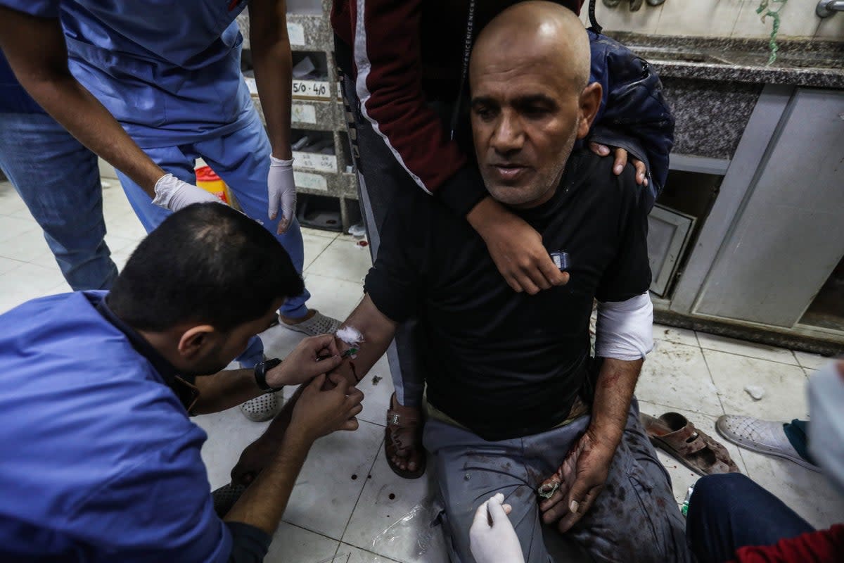 Nasser Hospital in Khan Younis has been treating dozens of Palestinians daily (Getty)