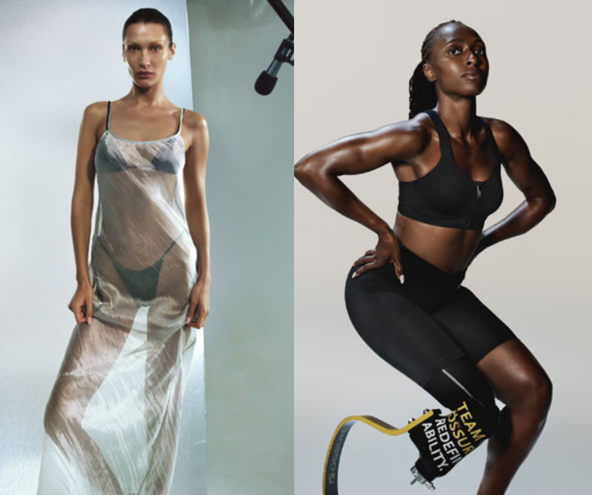 Model Bella Hadid and Paralympic athlete Femita Ayanbeku star in the brand's latest campaign. (Photo provided by Victoria's Secret)