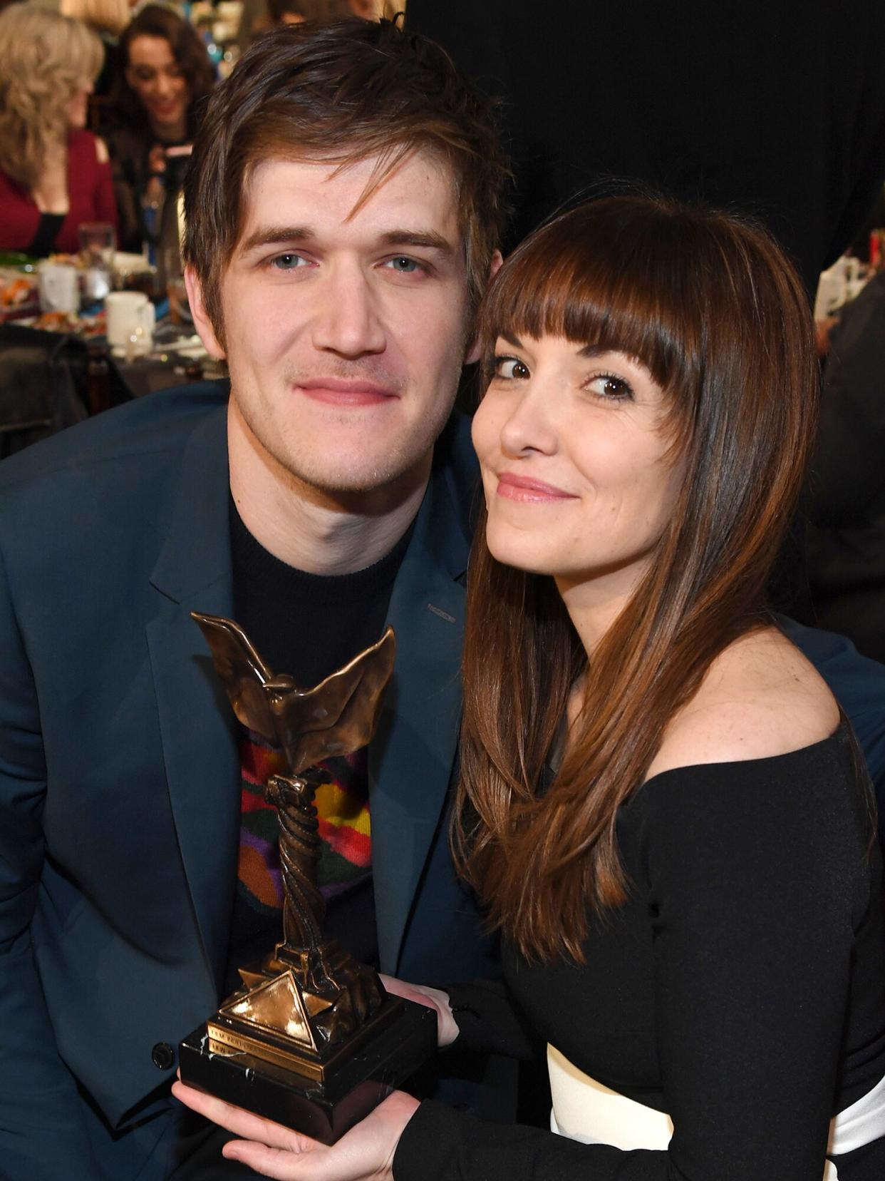 Bo Burnham, winner of Best First Screenplay for 'Eighth Grade,' and Lorene Scafaria during the 2019 Film Independent Spirit Awards on February 23, 2019 in Santa Monica, California