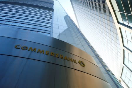FILE PHOTO: The headquarters of the Commerzbank are pictured before the bank's annual news conference in Frankfurt