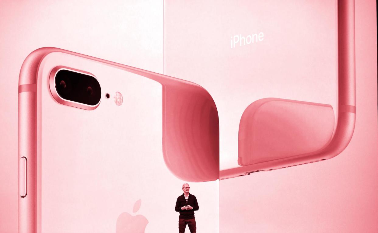 Apple CEO Tim Cook speaks about the new iPhone lineup during a media event at Apple's new headquarters in Cupertino, California on September 12, 2017: JOSH EDELSON/AFP/Getty Images