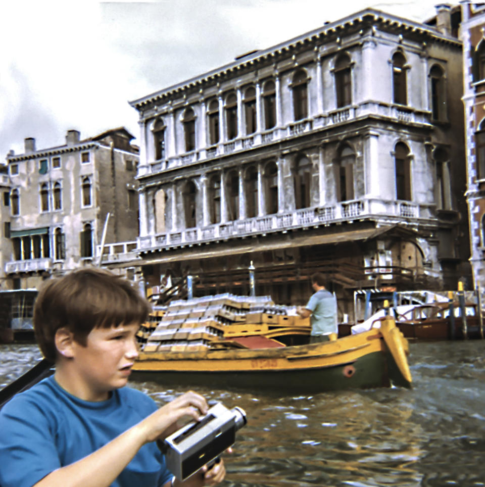 This August 1969 photo provided by Frank Schramm shows him during a family trip to Venice, Italy. Schramm of Montclair, N.J., was 12 at the time of the Apollo 11 moon landing. But rather than being at home, he was out swimming, hiking and building rockets for four weeks at Camp Watonka in Hawley, Pa. "I will never forget that evening of all 175 campers and I, watching this small black-and-white TV with Neil Armstrong coming out of the Lunar Module in that very blurry image from the moon. The room was in total awe, you could hear a pin drop. I will never forget this day!” (Courtesy Frank Schramm via AP)